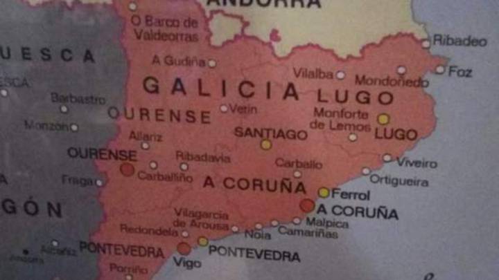 El mapa viral de España que sitúa Galicia en Cataluña