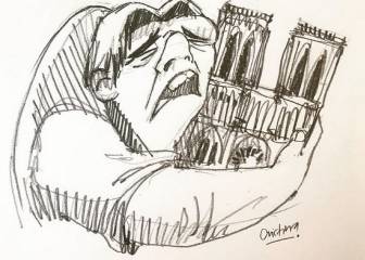 Las redes recuerdan a Quasimodo lamentando el incendio de Notre Dame