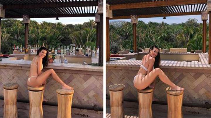 Paula Gonu imita una sensual foto de Kourtney Kardashian y se vuelve viral
