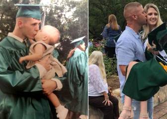 Un padre y una hija recrean una foto 18 años después y triunfan en Twitter