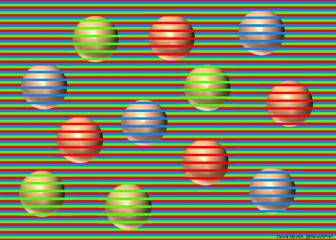 Si ves estas bolas de distintos colores es que te está engañando la vista