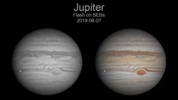 Un aficionado captura el momento en el que un meteorito impacta contra Júpiter