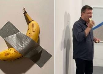 Un artista vende un plátano por 120.000 dólares... y llega otro y se lo come