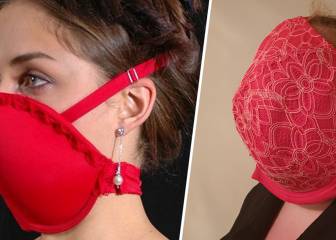 Esta mujer recurre a sus sujetadores para improvisar mascarillas contra el Coronavirus
