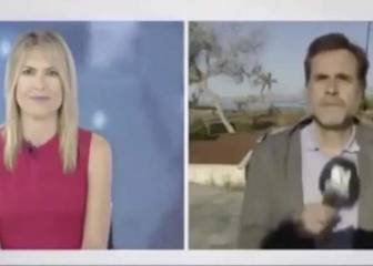 Pillan a un reportero de la televisión canaria tomando el sol en pleno directo