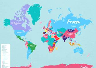 Este mapa muestra las películas de Disney preferidas en cada país