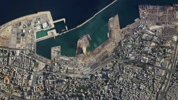 Así se ve la devastación de la explosión de Beirut desde el espacio