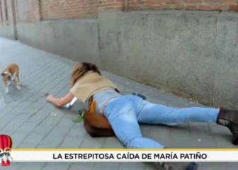 La brutal caída de María Patiño en plena calle mientras grababa para ‘Socialité’