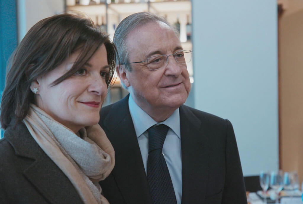 Amaia Gorostiza, presidenta de la SD Eibar, junto a su homólogo en el Real Madrid, Florentino Pérez.