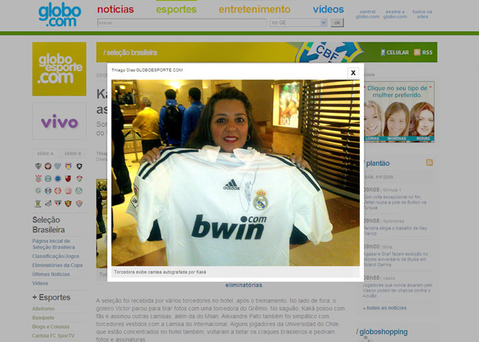 Kaká ya autografía camisetas del Real Madrid