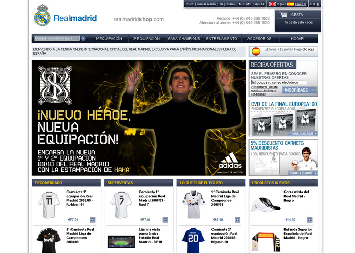 La tienda del Madrid ya utiliza la imagen de Kaká