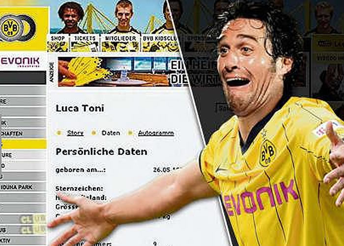 Un 'hacker' coloca a Luca Toni en el Borussia Dortmund