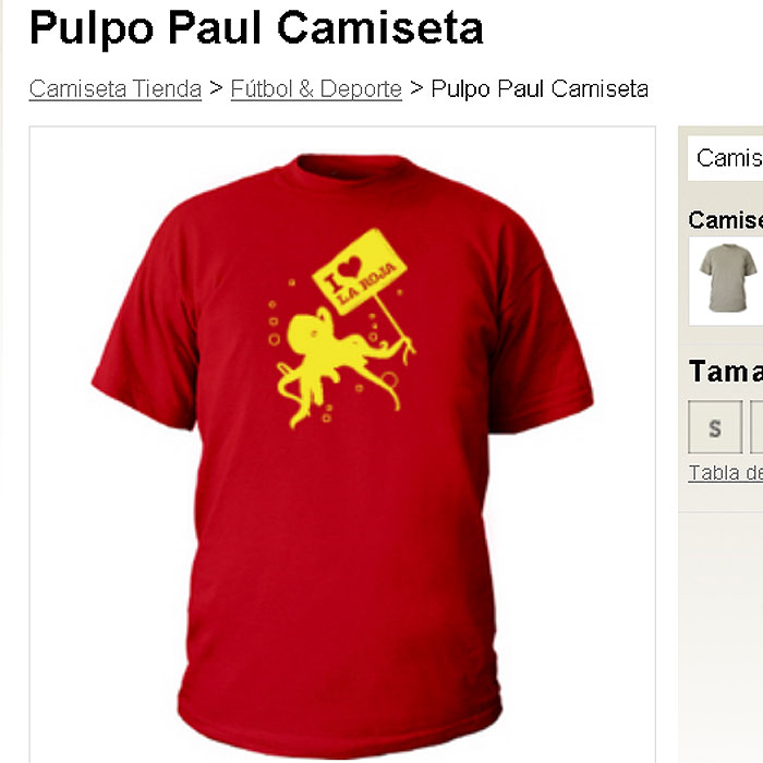 Ya hay camisetas del pulpo Paul animando a la 'Roja'