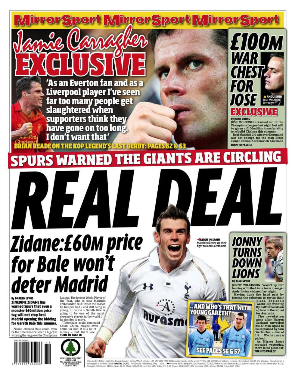 Mirror: el Madrid pagaría hasta 72 millones de euros por Bale