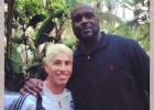 Shaquille O'Neal visita al Real Madrid en Los Ángeles