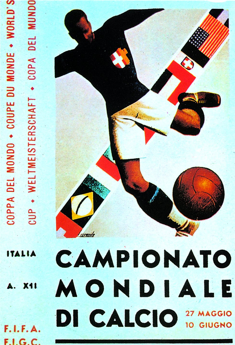 10/06/1934 Italia-Checoslovaquia. Cartel del Mundial.