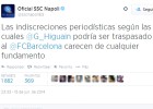 El Nápoles desmiente las informaciones sobre Higuaín