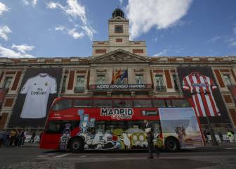 Madrid's iconic Puerta del Sol celebrates Real and Atleti