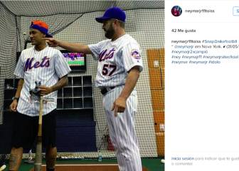 Neymar se pasa al béisbol; bateando con los Mets