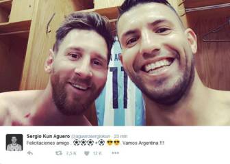 Agüero felicita a Messi por su triplete ante Panamá