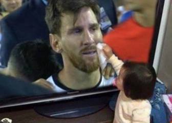Las lágrimas de Messi secadas por una niña inundan las redes