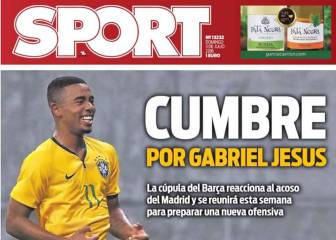 Portadas de Barcelona: Gabriel Jesús y operación carrilero