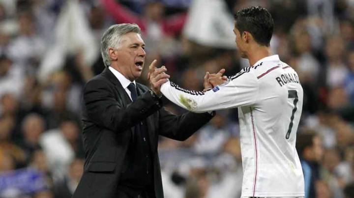 Cristiano Ronaldo y Ancelotti