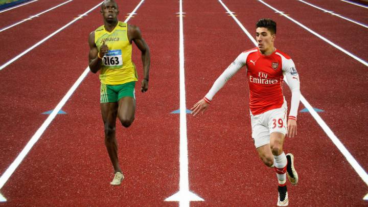 Arsenal's Héctor Bellerín challenges Usain Bolt to race