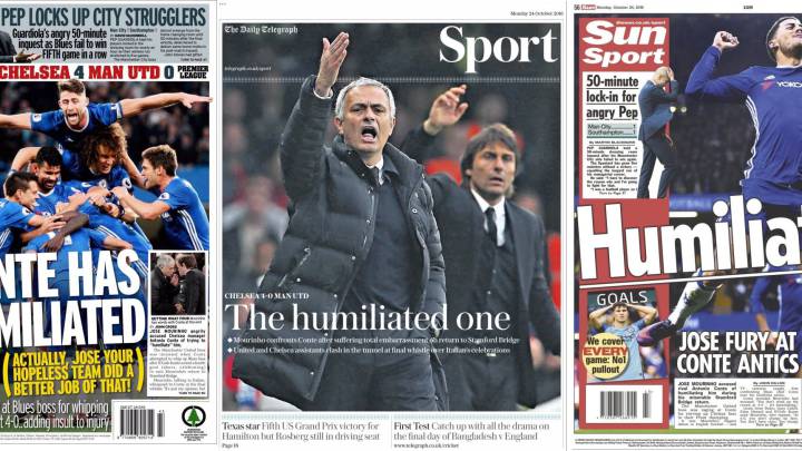 Las burlas de la prensa inglesa a Mourinho tras ser goleado