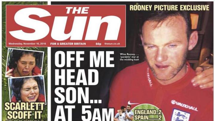 The Sun filtra las fotos de la fiesta de Rooney en el hotel