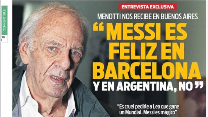 Prensa Barcelona: Portada del Diario Sport del día 21 de noviembre de 2016.