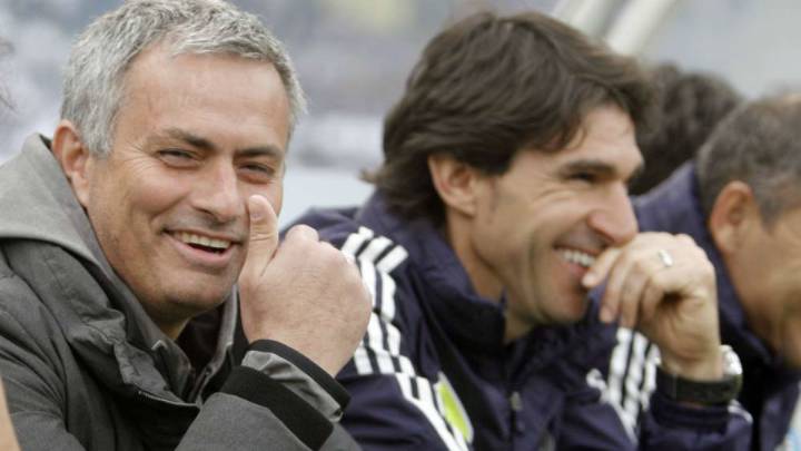 Jose Mourinho y Aitor Karanka, en una imagen de archivo durante la etapa de ambos en el Real Madrid.