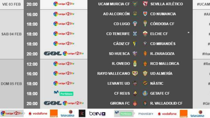 Caprichoso Completo folleto LaLiga publica los horarios de la jornada 24 de Segunda División - AS.com