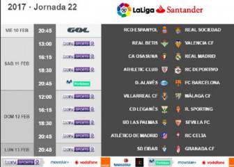 Madrid play Osasuna on 11/02, Barça face Alavés the same day