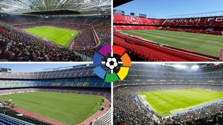 San Mamés, Camp Nou, Santiago Bernabéu y Sánchez Pizjuán, estadios de LaLiga Santander 