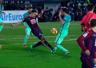 Brutal pisotón a Busquets, dejó la cancha en camilla