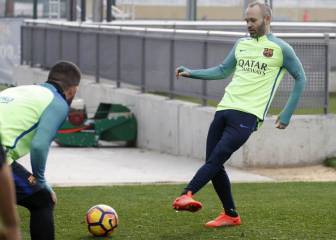 Iniesta se suma al resto y podría volver el sábado ante el Athletic