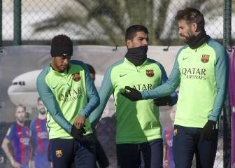 Piqué con el grupo y charla Messi-Unzúe en la sesión