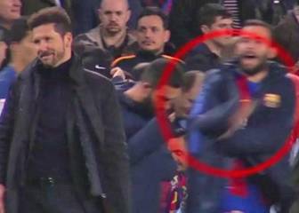 Las cámaras captan un corte de mangas de Vidal a Simeone