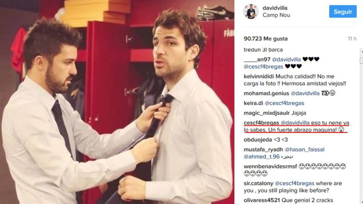 David Villa returns to roast pal Cesc Fabregas on Instagram