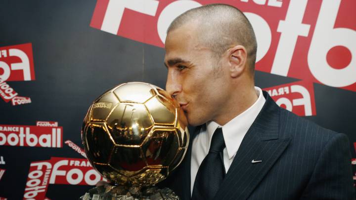 Cannavaro con el Balón de Oro. 