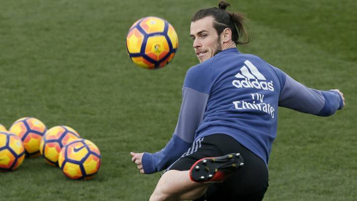 El jugador del Real Madrid, Gareth Bale, durante un entrenamiento.