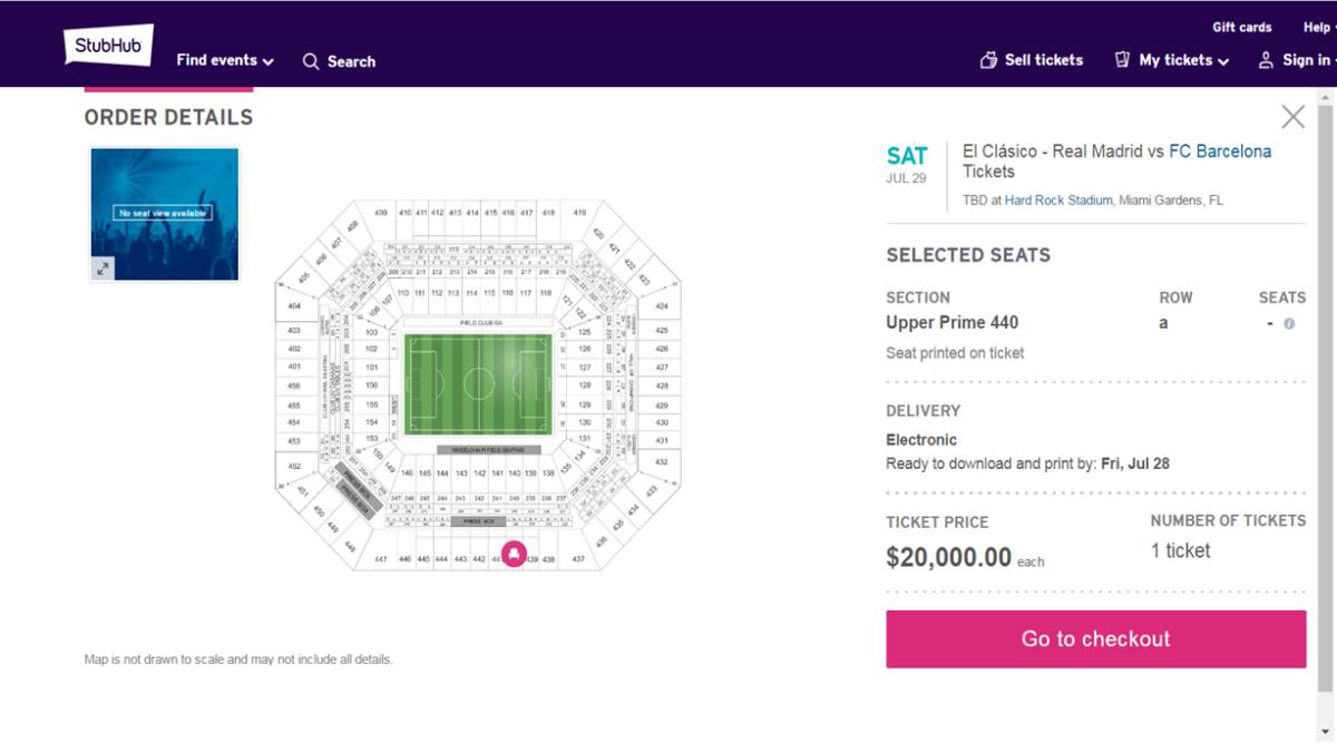Real Madrid Barcelona Miami tickets resale prices soaring