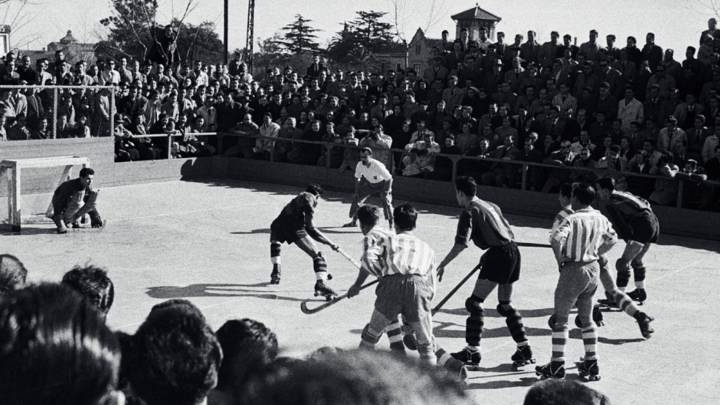 El Espanyol de hockey patines, en 1950.