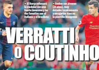 El Barcelona busca un medio top: Verratti o Coutinho