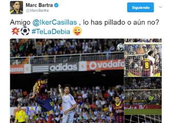 Bartra devuelve la broma a Casillas por Twitter