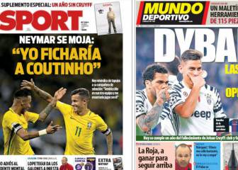Dybala y Coutinho ganan a Cruyff en las portadas de Barcelona