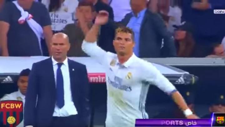 La reacción de Cristiano y Zidane tras el 2-3 de Messi en el Clásico