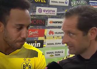 Aubameyang descoloca al Dortmund en plena entrevista