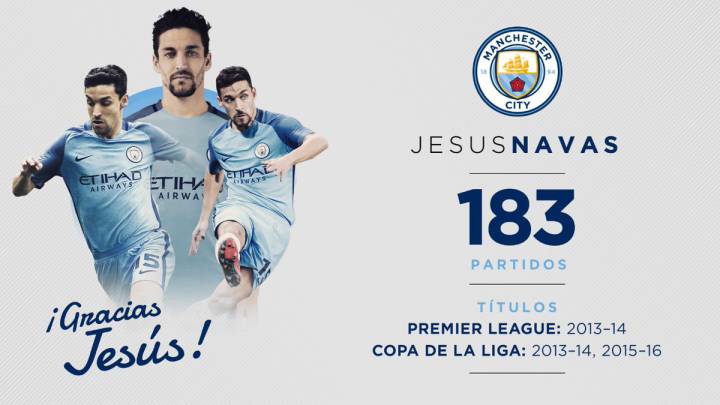 El Manchester City hace oficial el adiós de Jesús Navas